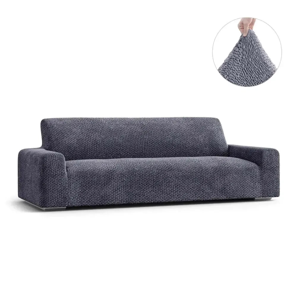 4 Seater Sofa Cover - Grey, Velvet